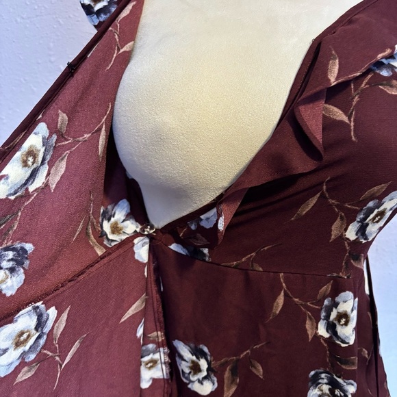 Xhilaration Red White Tiered Ruffled Mini Dress - Picture 4 of 5